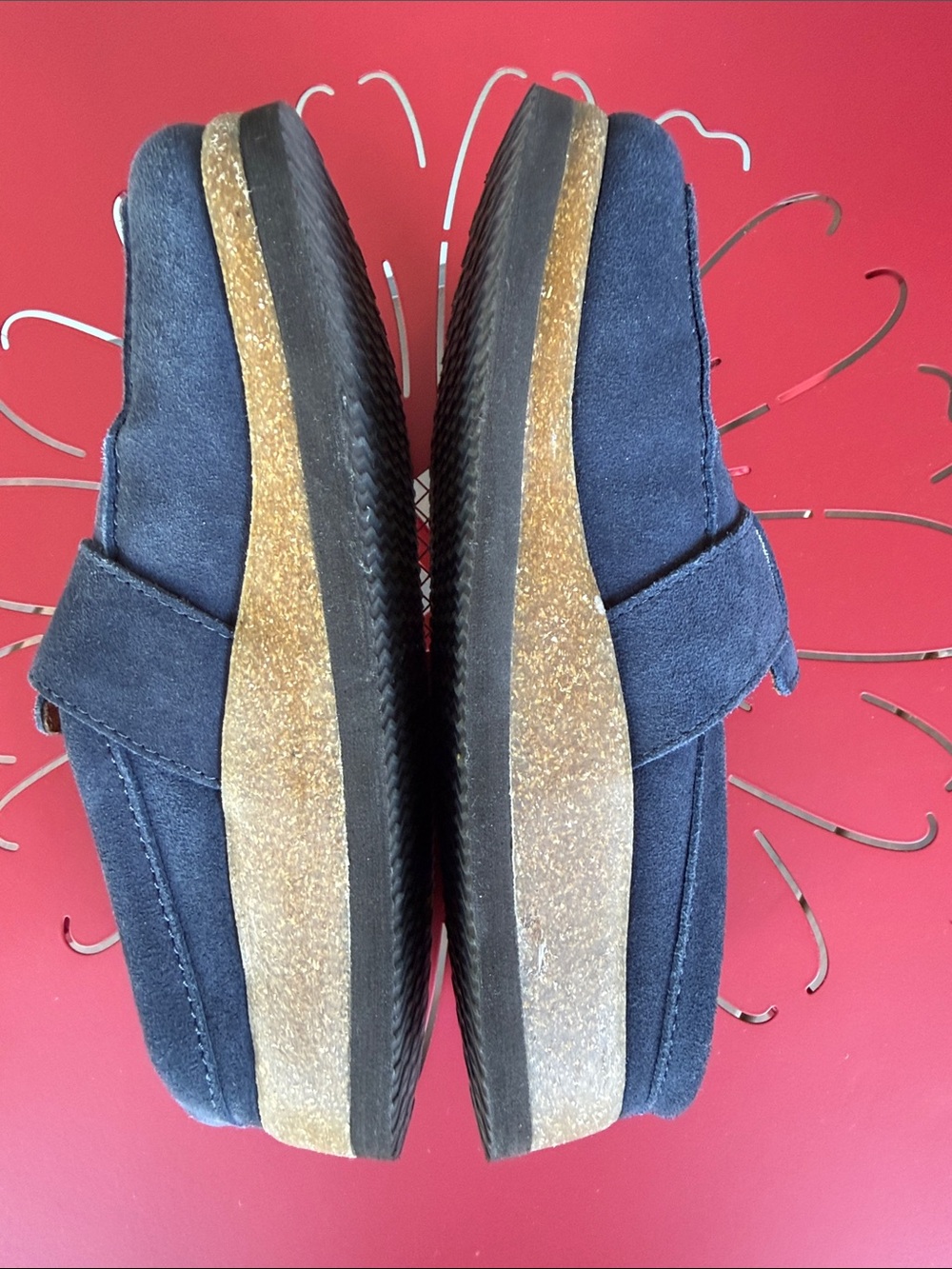 White Mountain Navy Suede Slip-On Mule with Buckle Womens - Picture 5 of 7